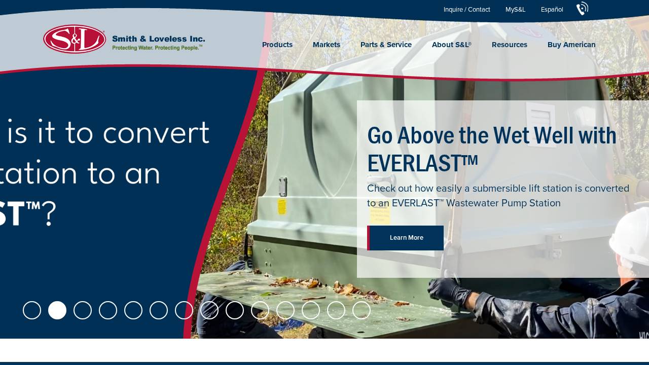 Smith & Loveless INC website screenshot