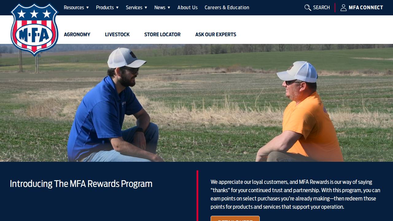 MFA Agri Service website screenshot