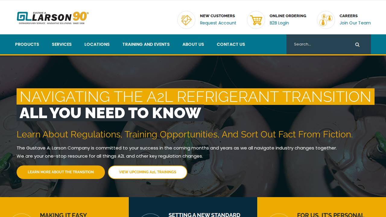 Gustave A Larson Company website screenshot