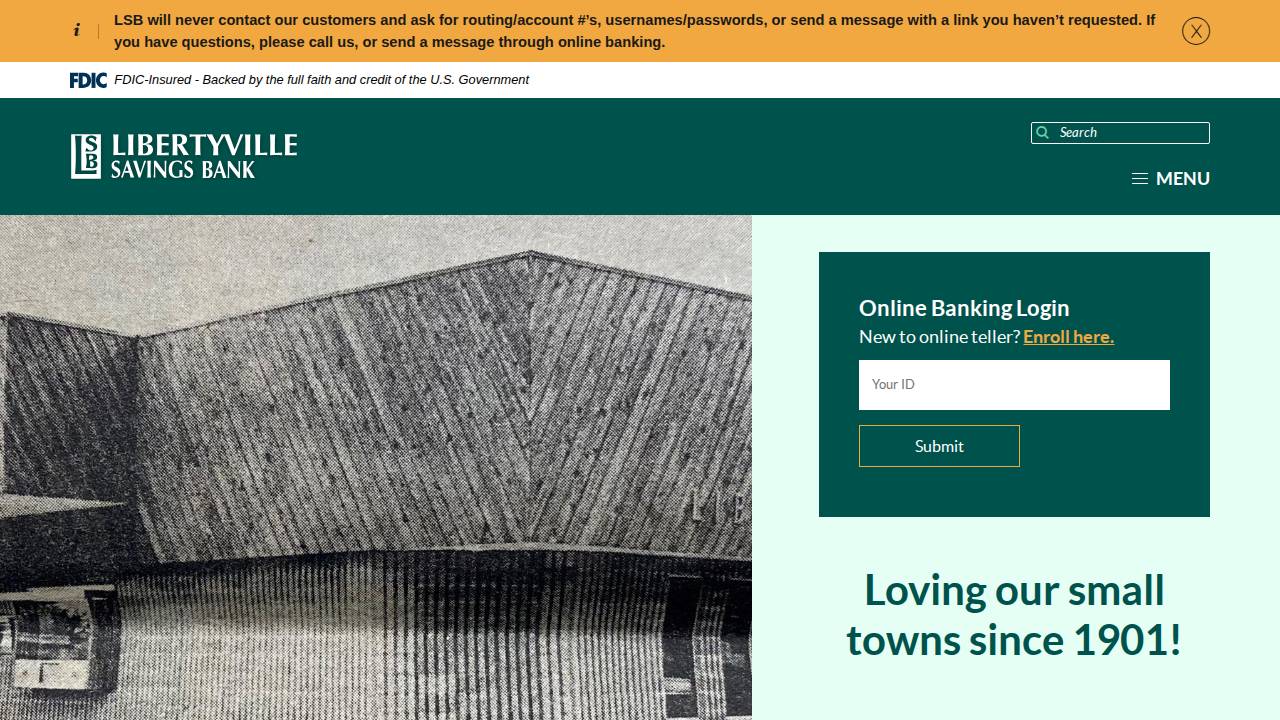 Libertyville Savings Bank website screenshot