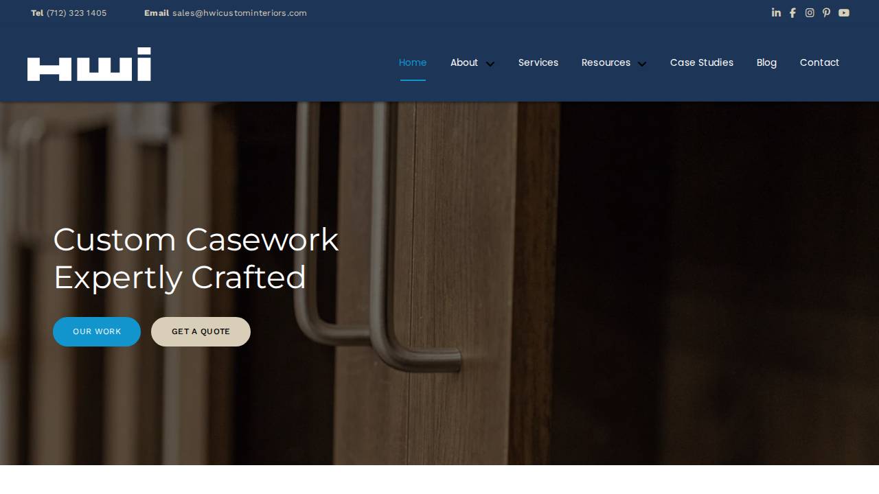 Holt Woodworking Inc, HWI Custom Interiors website screenshot