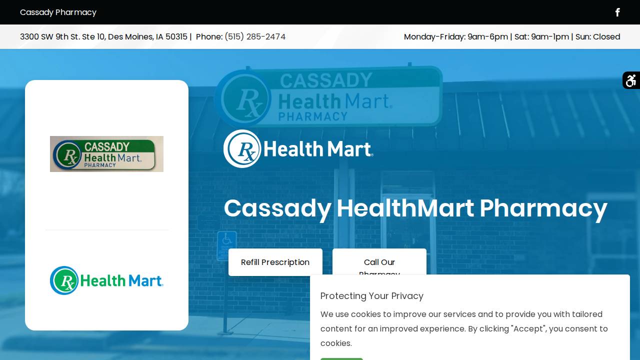 Cassady Pharmacy website screenshot