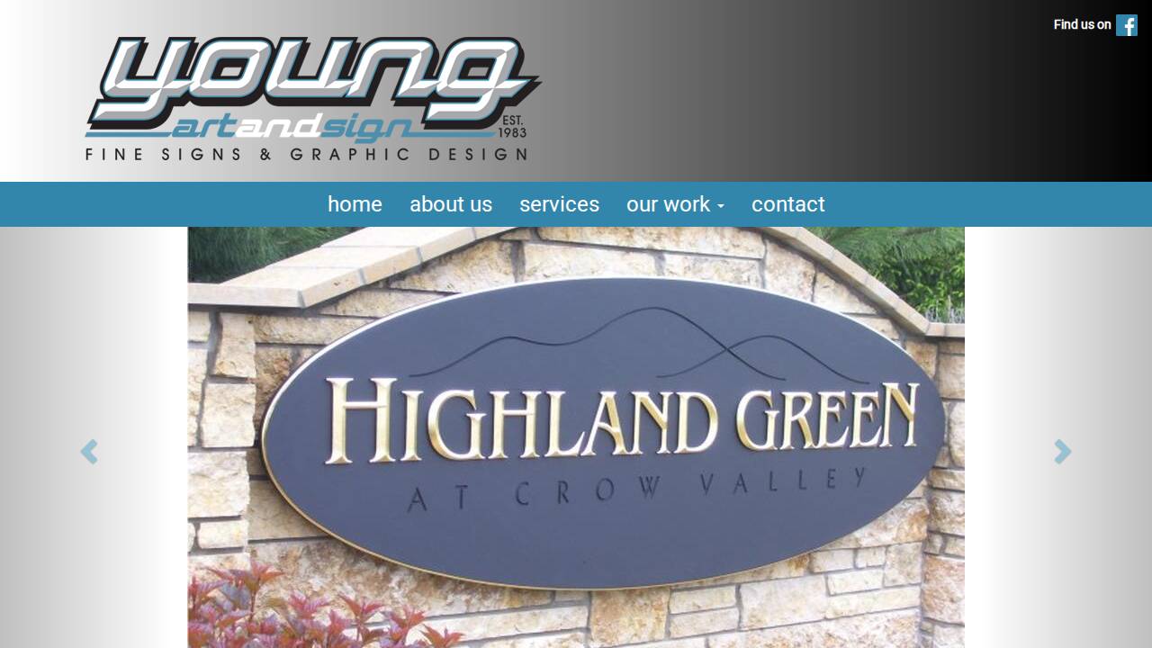 Young ART & Sign website screenshot