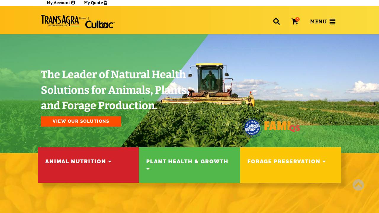 Transagra International Inc website screenshot