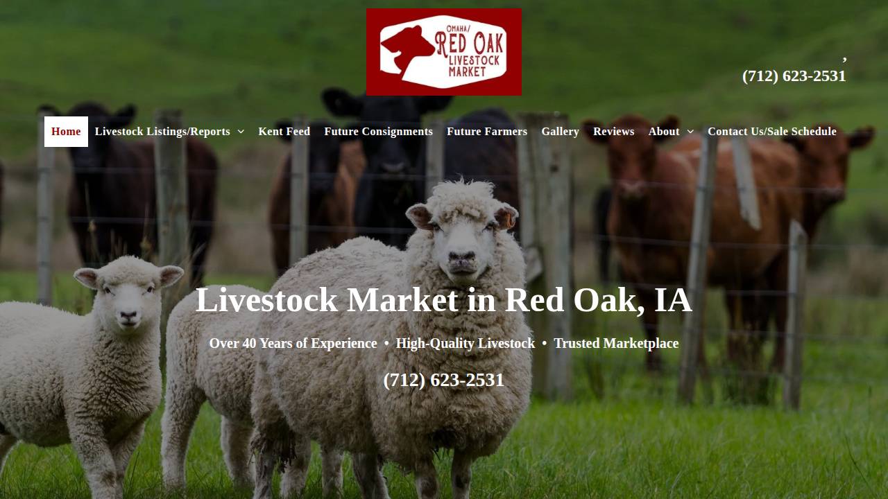 RED OAK Livestock Market INC website screenshot