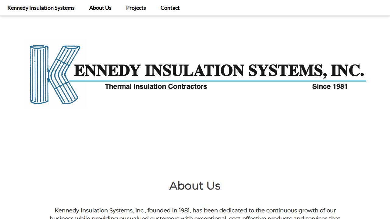 Kennedy Insulation Systems website screenshot