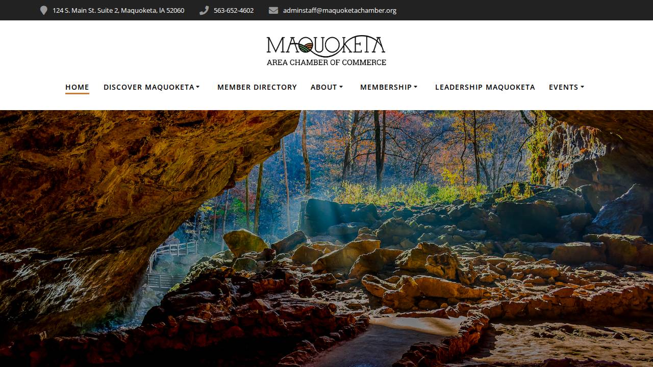 Maquoketa Area Chamber OF Commerce website screenshot