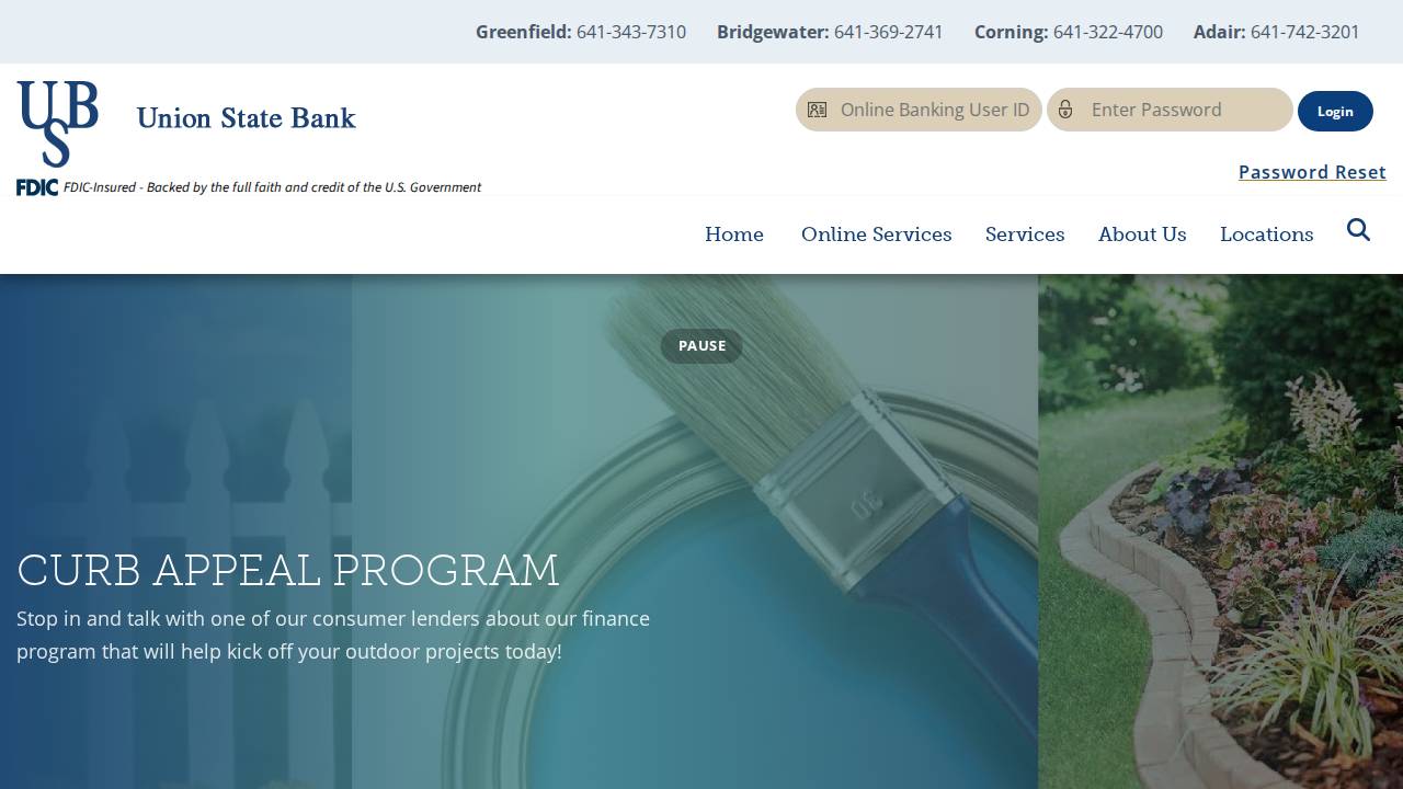 State Bank OF Brooks website screenshot