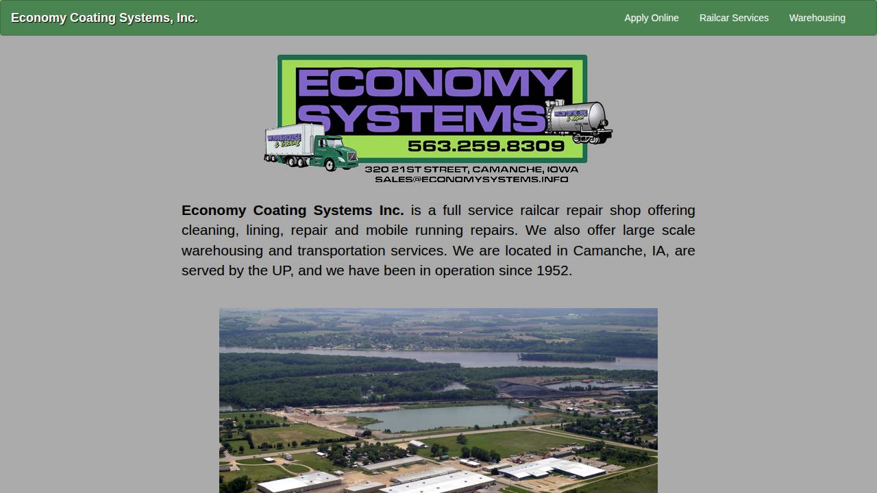 Economy Coating Systems INC website screenshot