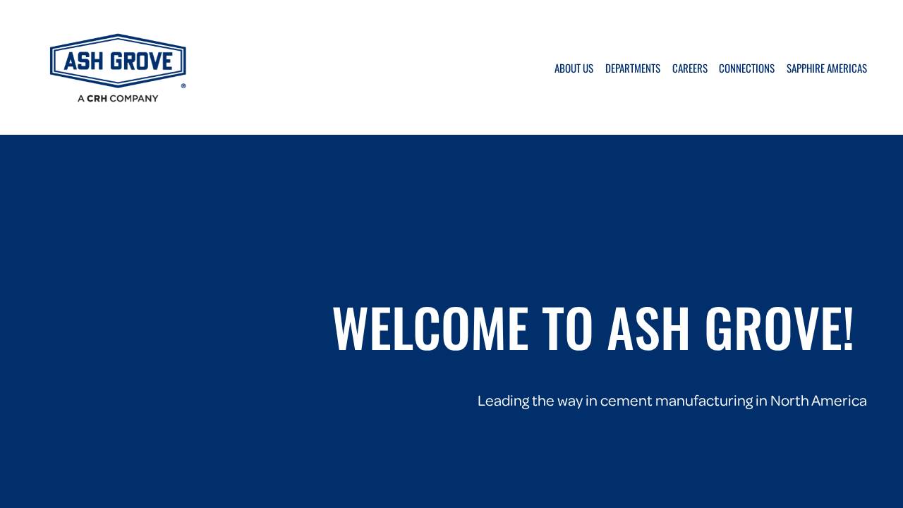ASH Grove Cement Company website screenshot