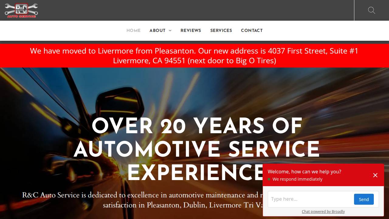 R & C Auto & Auto Repair website screenshot