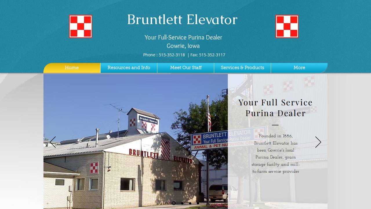 Bruntlett Elevator INC website screenshot