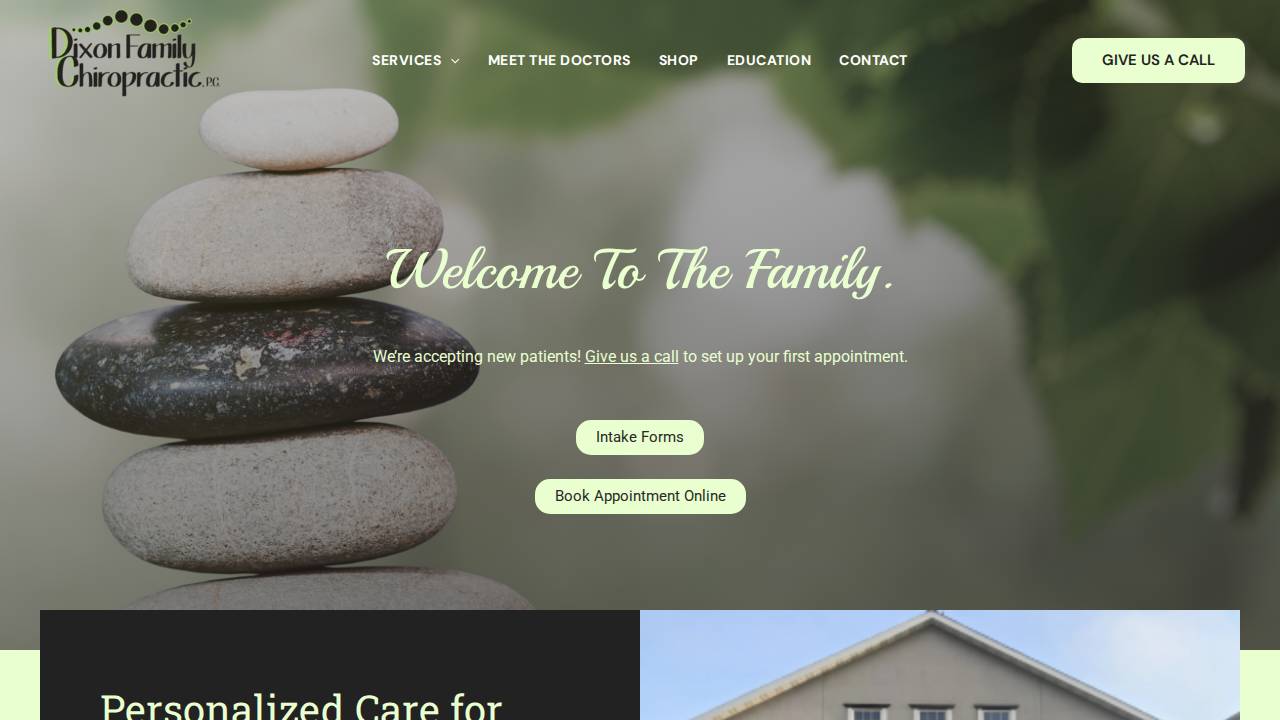 Dixon Family Chiropractic PC website screenshot