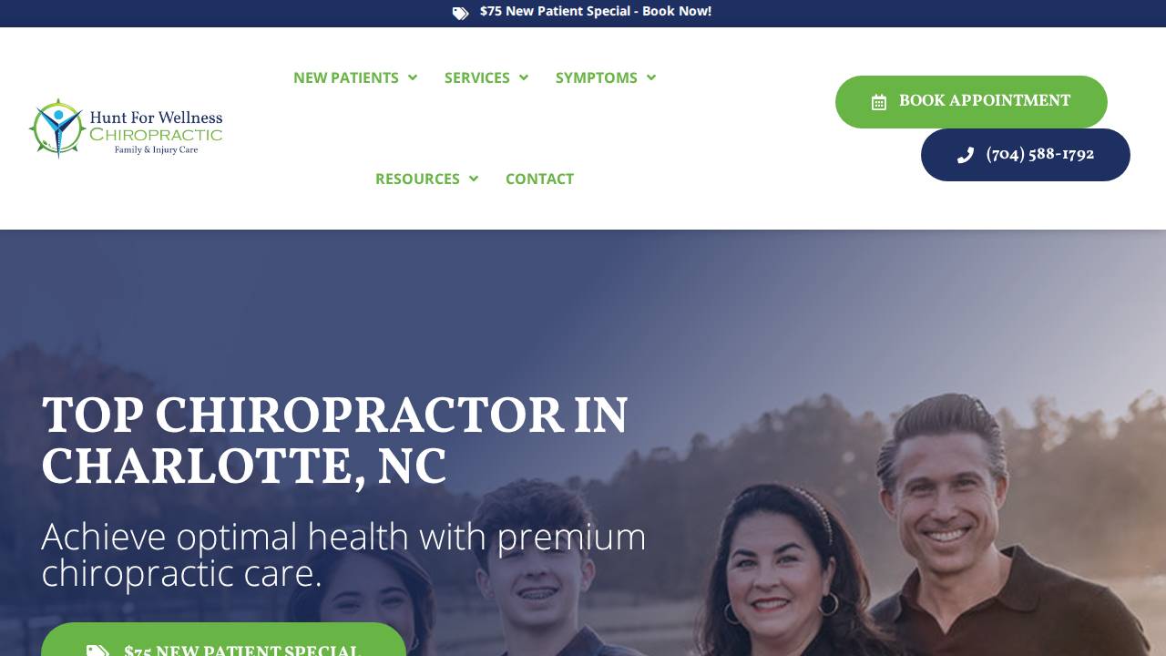 Hunt, Howard L; Hunt Chiropractic Center website screenshot