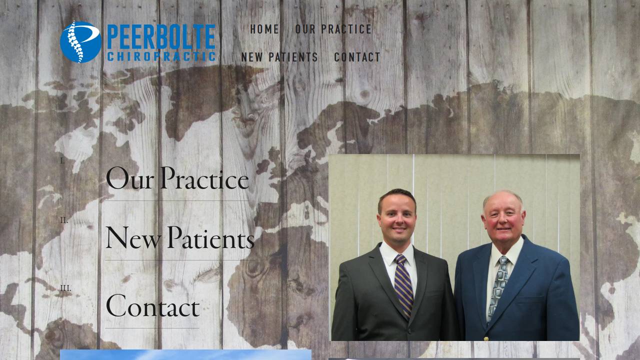 Peerbolte, Ronald; Peerboldt Chiropractic Office website screenshot