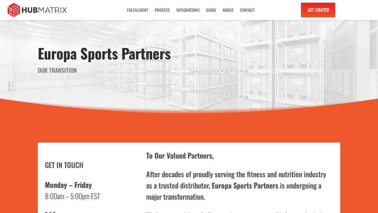 Europa Sports INC website screenshot