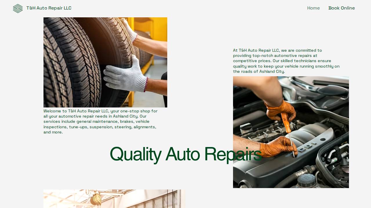 T & H Auto Repair website screenshot