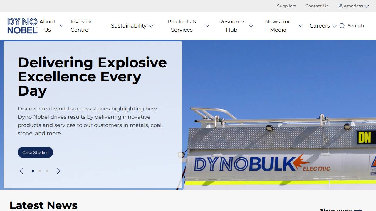 Dyno Nobel INC website screenshot