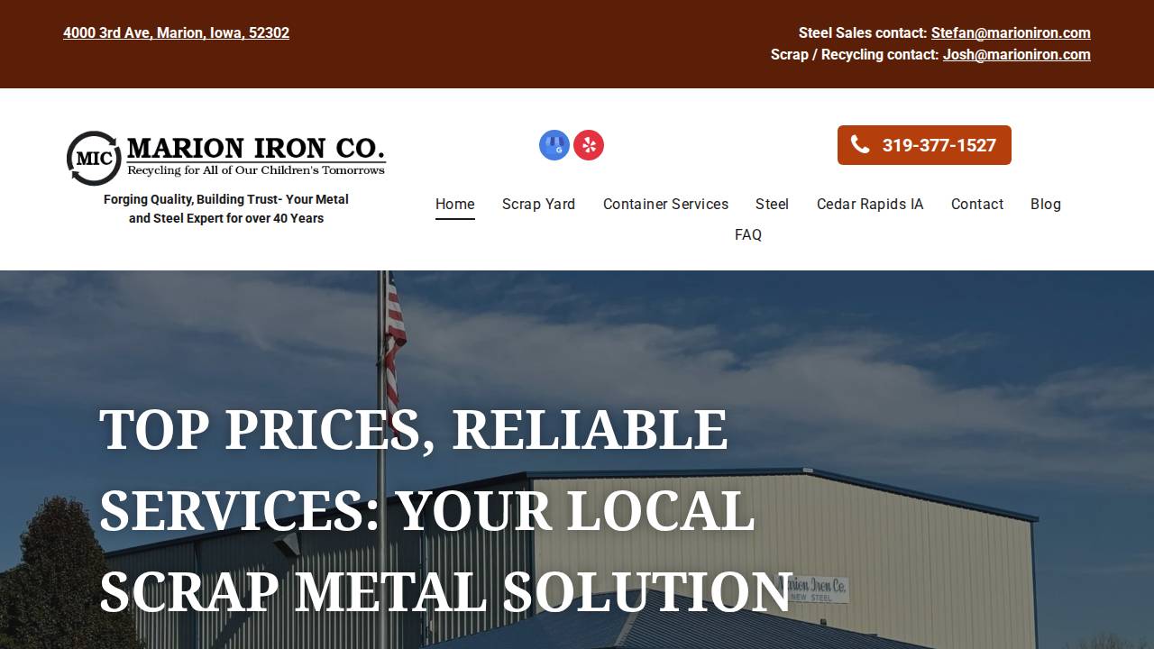 Marion Iron Company website screenshot