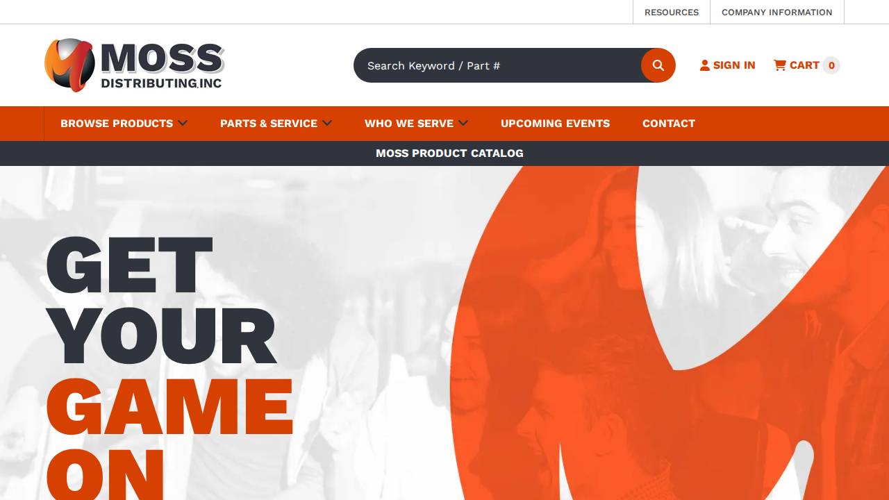 Moss Distributing INC website screenshot