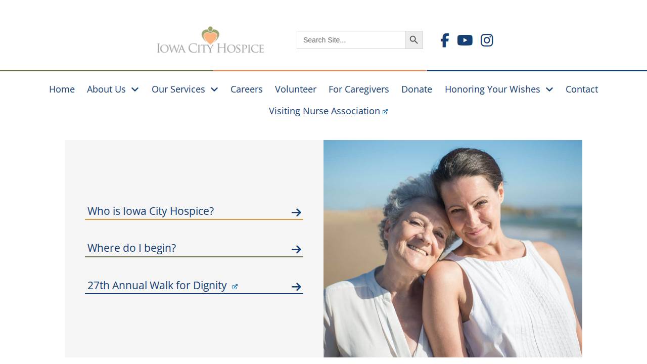 Iowa City Hospice INC website screenshot