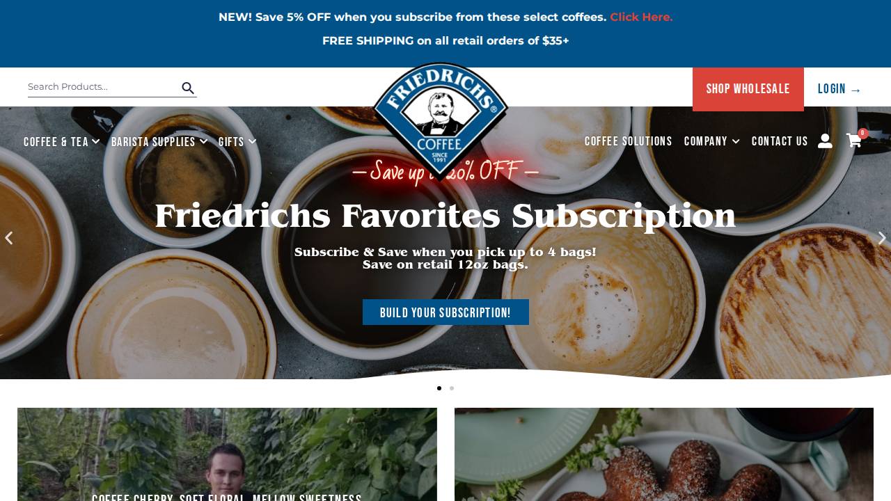 Friedrichs Coffee LLC website screenshot