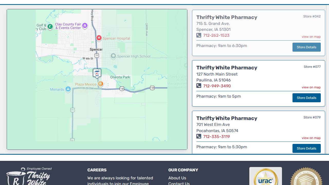 White Drug Enterprises, Thrifty White Pharmacy #42 website screenshot