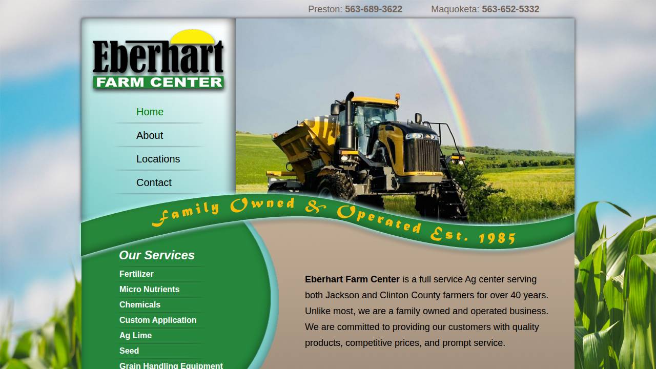 Eberhart Farm Center INC website screenshot