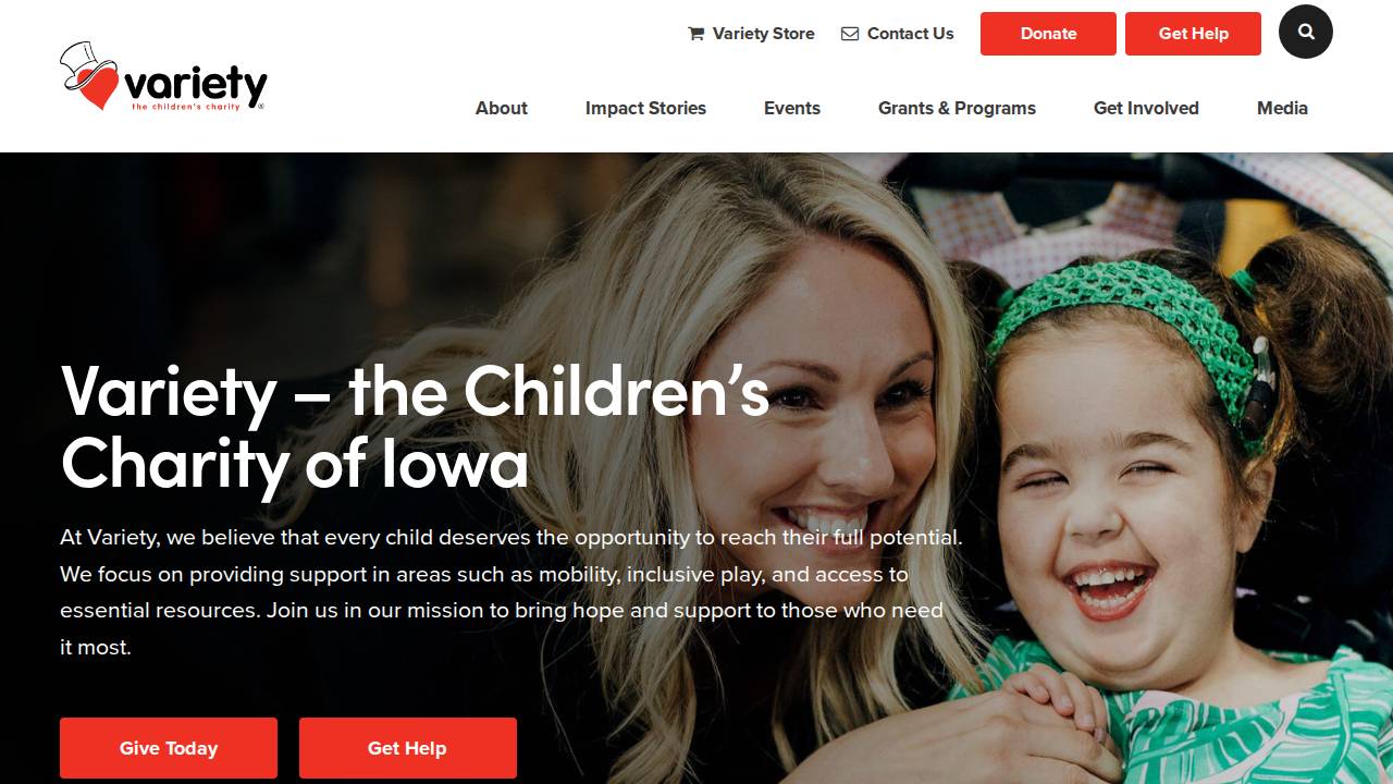 Variety-the Childrens Charity website screenshot