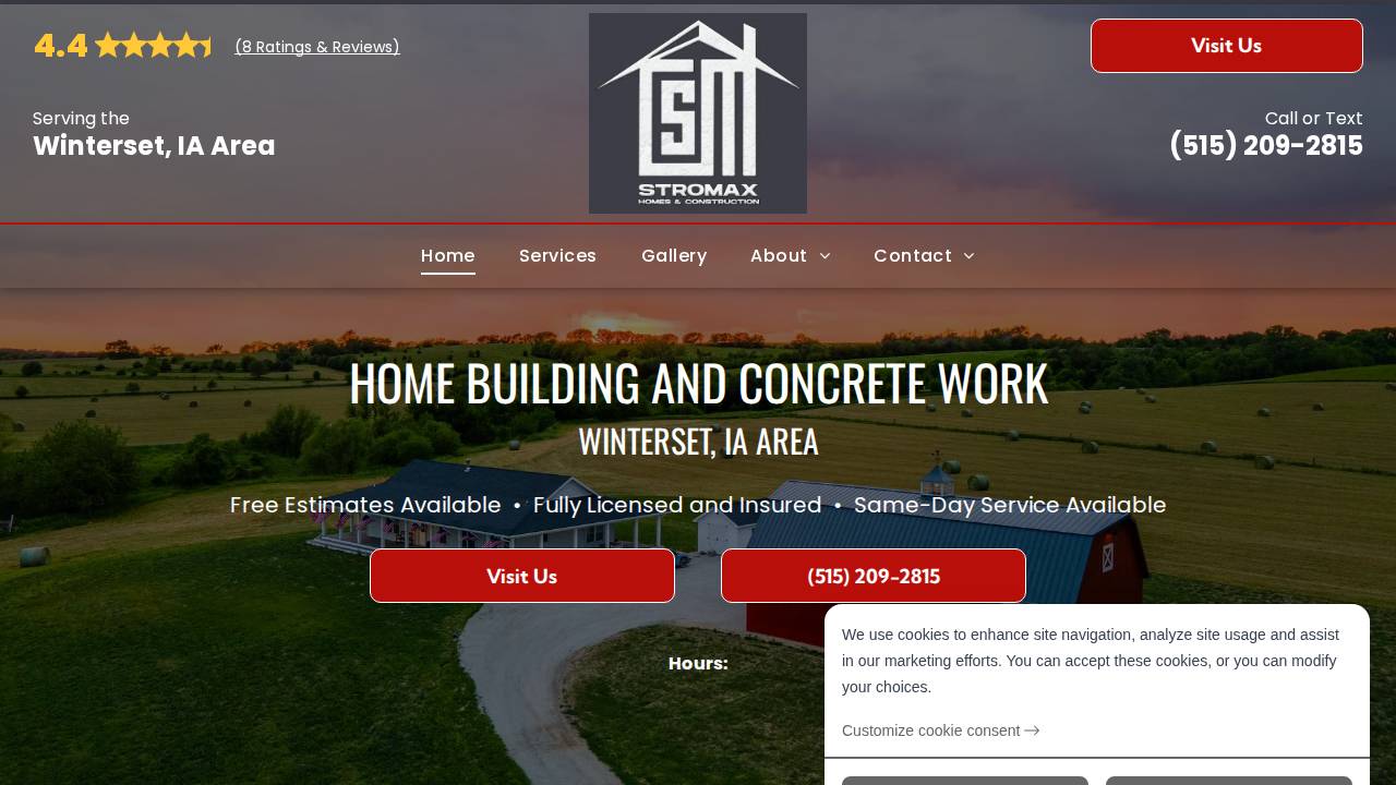 Stromax Construction INC website screenshot