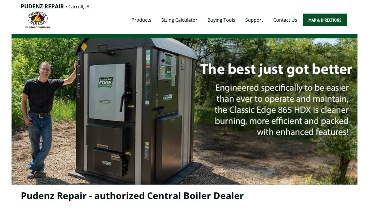 Pudenz Repair & Welding website screenshot