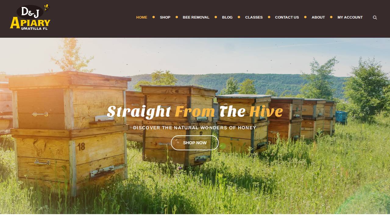 D & J Apiary website screenshot