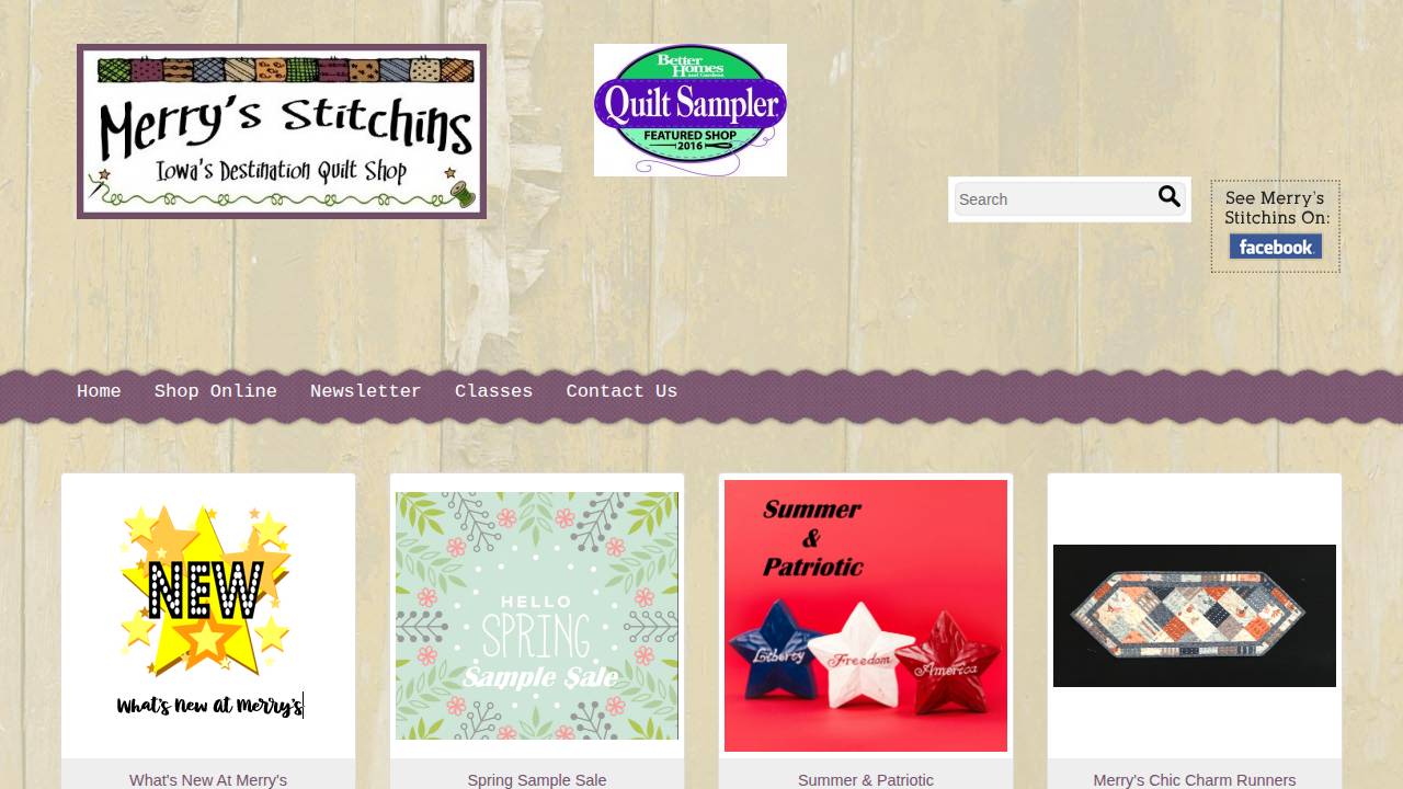 Merrys Stitchins website screenshot
