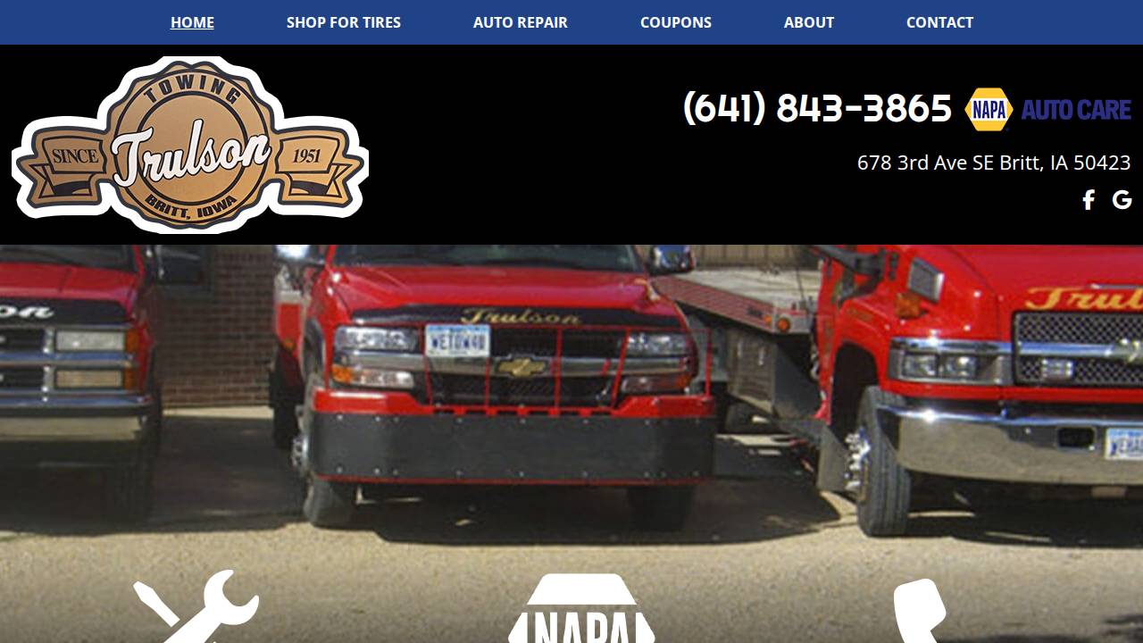 Trulson Auto Parts AND Service INC website screenshot