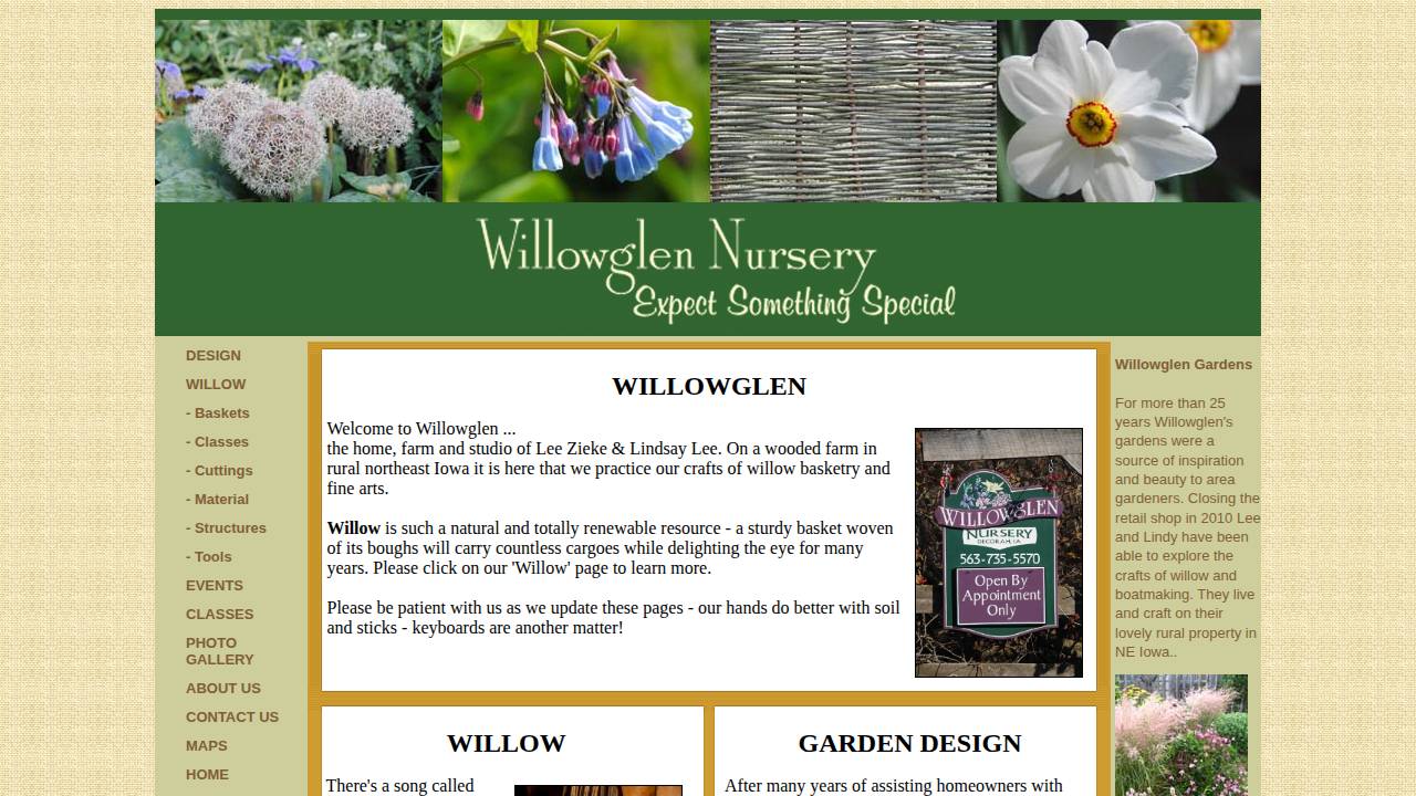 Willowglen Nursery & Landscaping website screenshot
