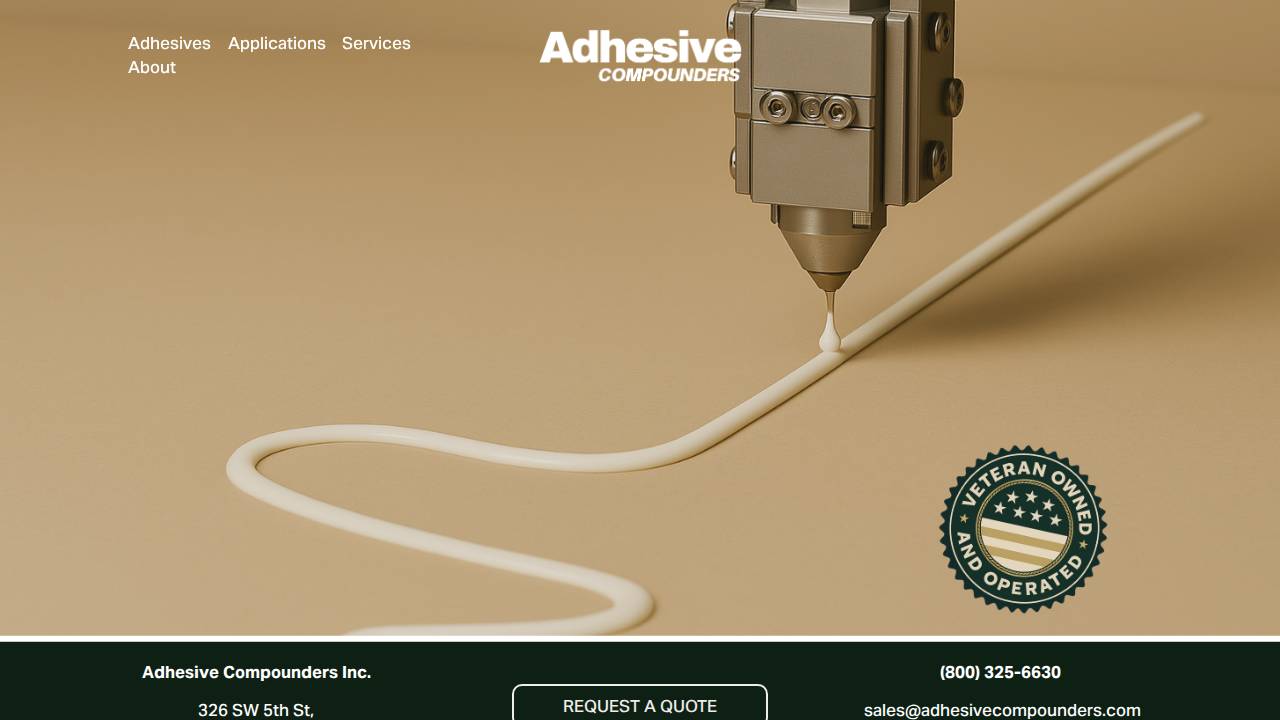 Adhesive Compounders INC website screenshot