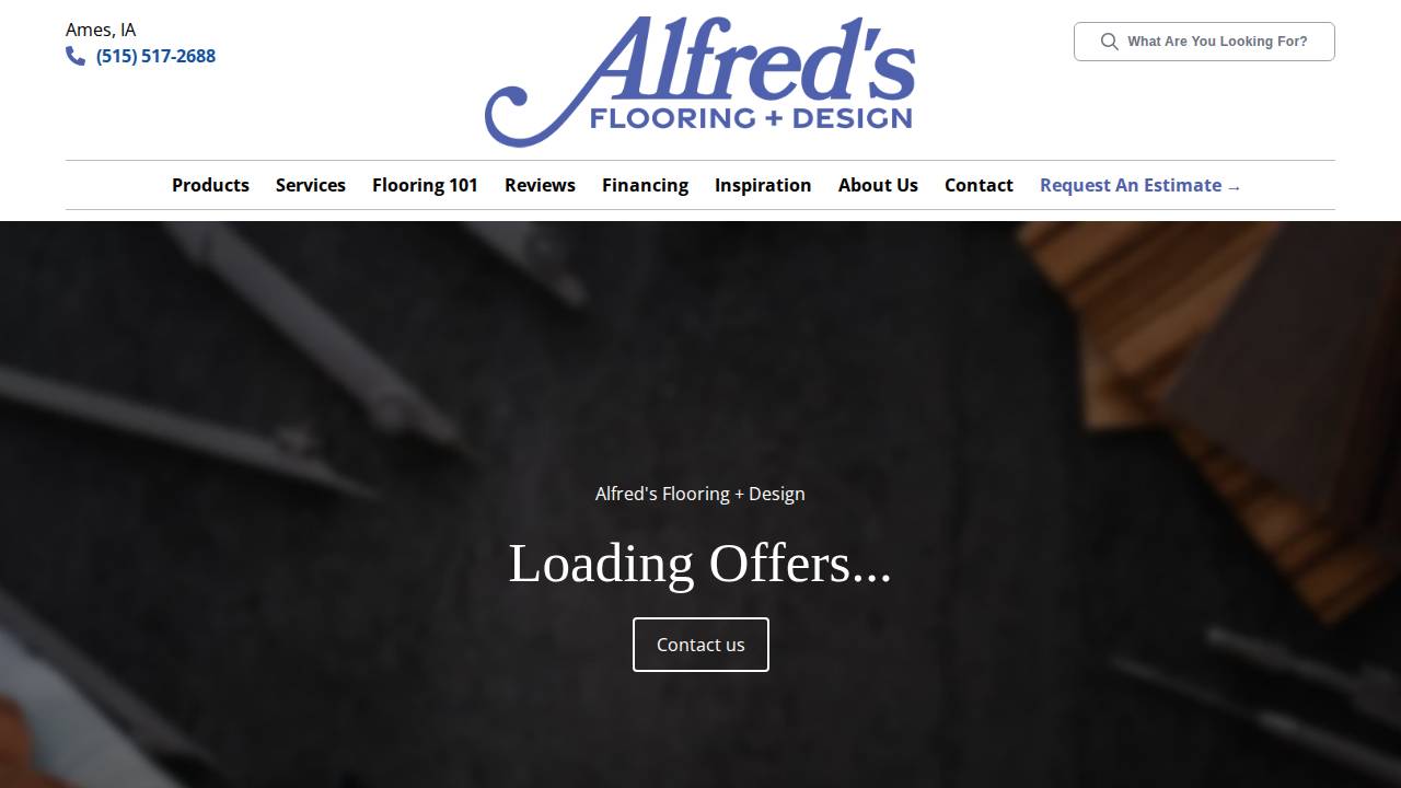 Alfred's Carpet & Decorating INC website screenshot