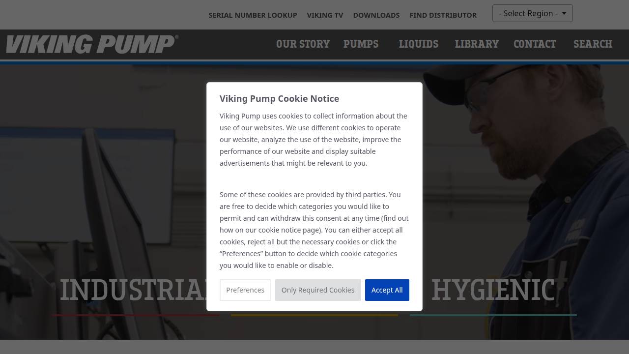 Idex Corporation AND Subsidiaries, Viking Pump INC website screenshot