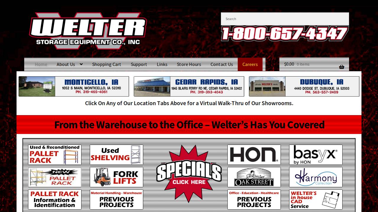 Welter Storage Equipment CO INC website screenshot