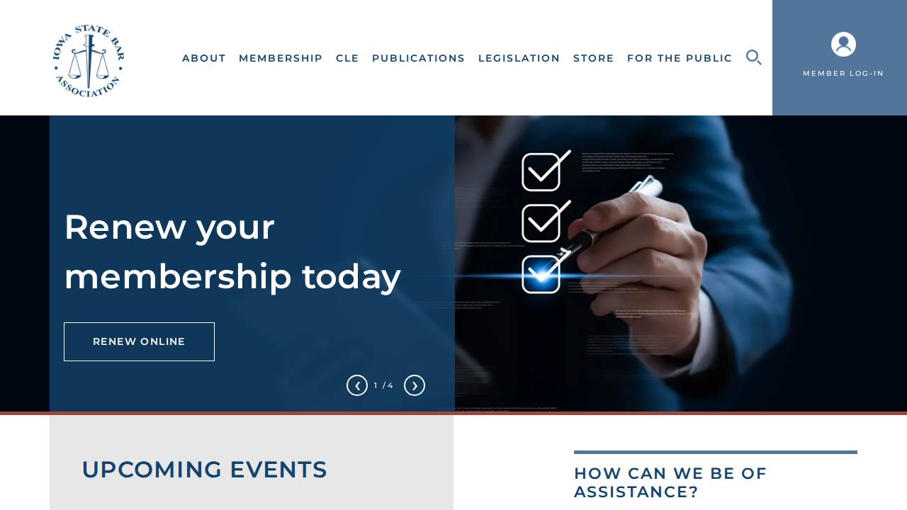Iowa State BAR Association, Iowa State BAR Assn website screenshot