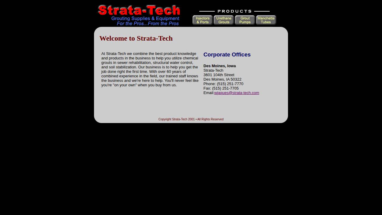 Strata-tech Products INC website screenshot