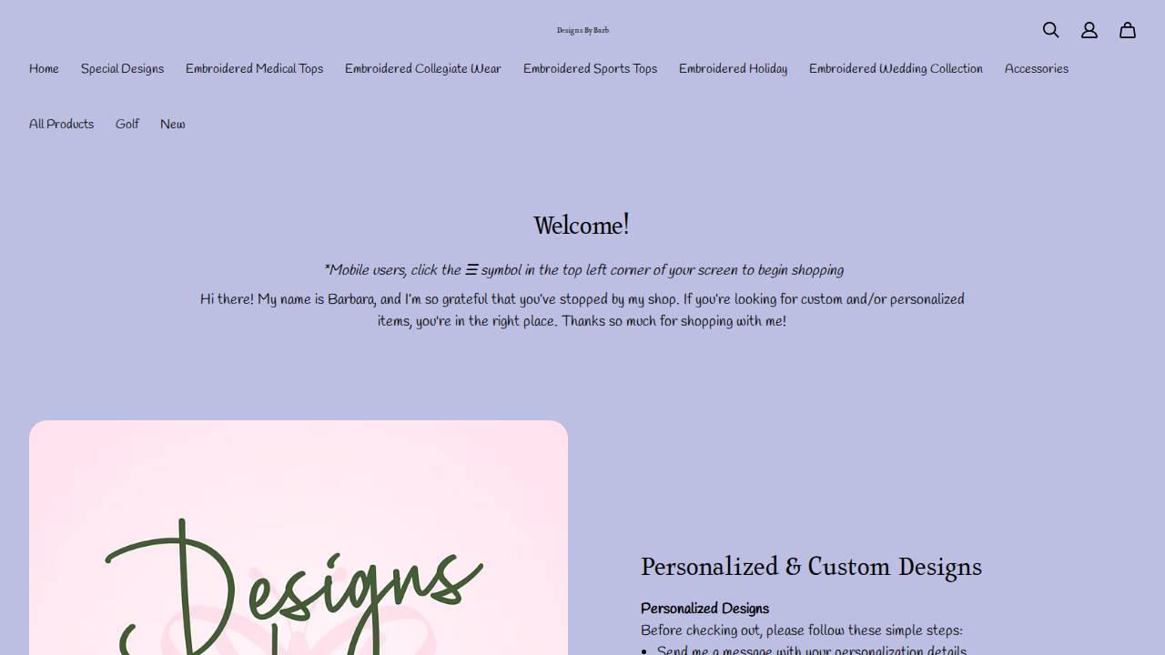 Designs BY Barb website screenshot