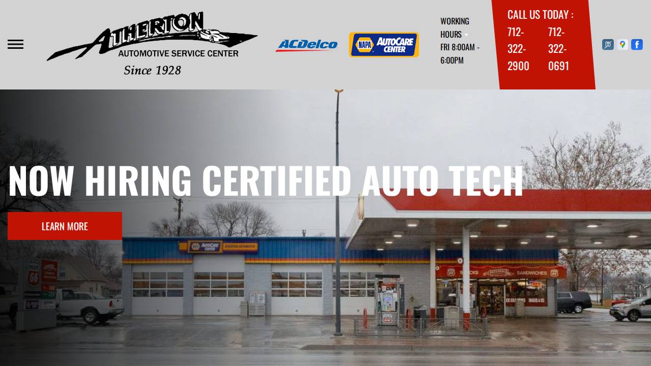 Atherton Automotive Center Inc website screenshot