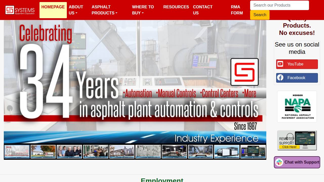 Systems Equipment Corporation website screenshot