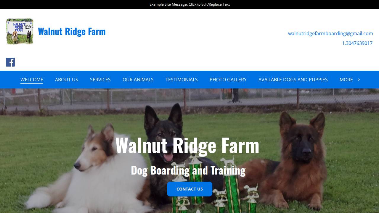 Walnut Ridge Farm INC website screenshot