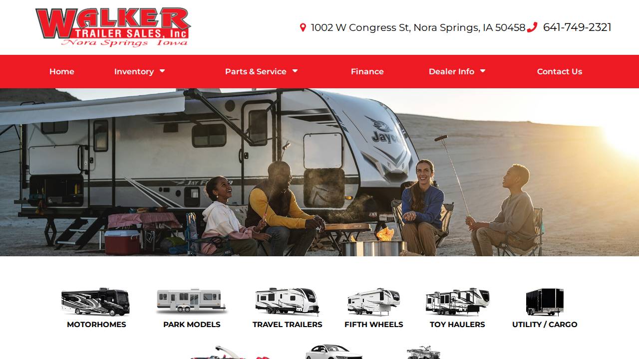 Walker Trailer Sales INC website screenshot