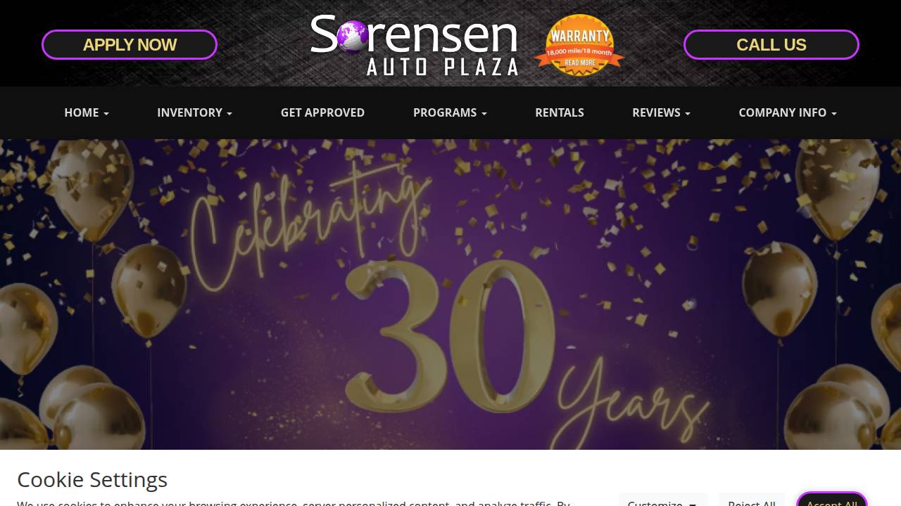 Sorensen Auto Plaza INC website screenshot