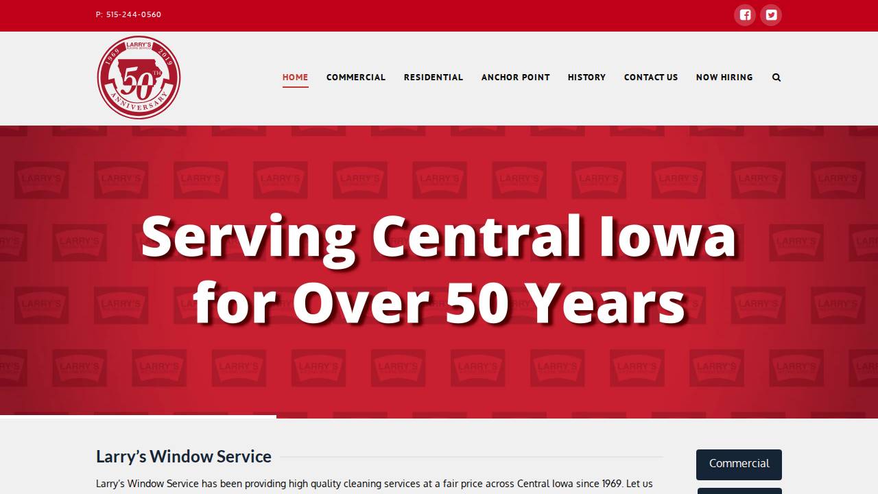 Larrys Window Service INC website screenshot