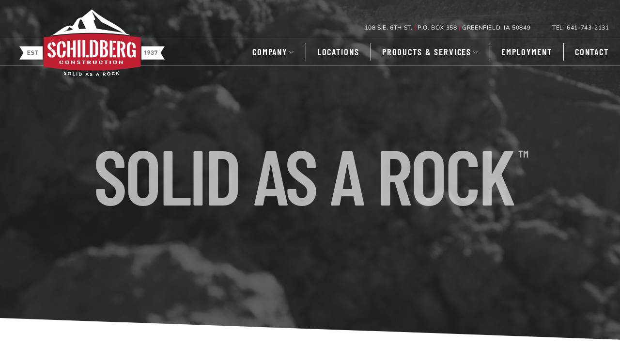 Schildberg Construction CO Inc, Corning Quarry website screenshot