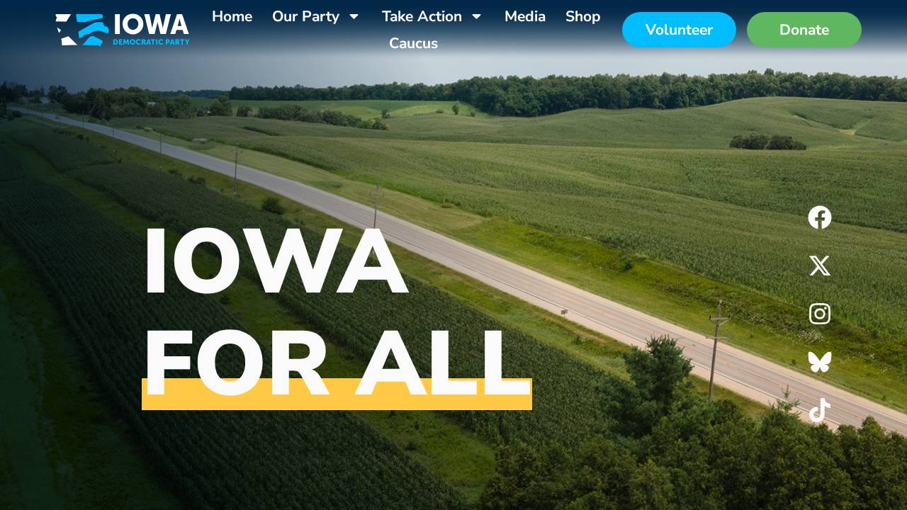 Iowa Democratic Party website screenshot